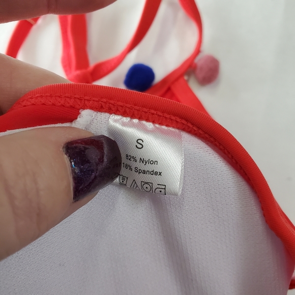 Two Piece Bikini with Pom Pom Embellishments Small - Picture 8 of 9